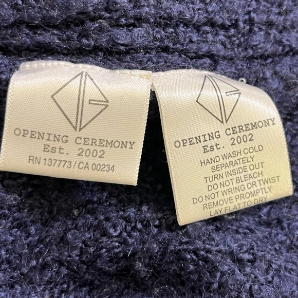 Opening Ceremony broken mohair blend oversized blue cardigan size m - Picture 5 of 5